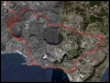 Veduta satellitare con traccia GPS del percorso