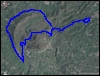 Veduta satellitare con traccia GPS del percorso
