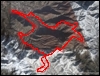Veduta satellitare con traccia GPS del percorso