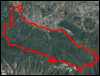 Veduta satellitare con traccia GPS del percorso