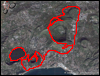 Veduta satellitare con traccia GPS del percorso