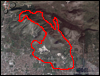Veduta satellitare con traccia GPS del percorso