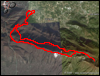 Veduta satellitare con traccia GPS del percorso