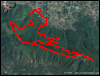 Veduta satellitare con traccia GPS del percorso