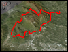 Veduta satellitare con traccia GPS del percorso