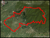 Veduta satellitare con traccia GPS del percorso