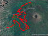 Veduta satellitare con traccia GPS del percorso