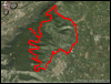 Veduta satellitare con traccia GPS del percorso