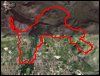 Veduta satellitare con traccia GPS del percorso