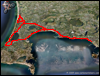 Veduta satellitare con traccia GPS del percorso