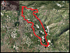 Veduta satellitare con traccia GPS del percorso