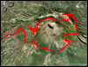 Veduta satellitare con traccia GPS del percorso