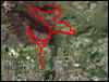 Veduta satellitare con traccia GPS del percorso