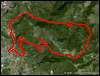 Veduta satellitare con traccia GPS del percorso
