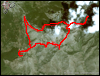 Veduta satellitare con traccia GPS del percorso