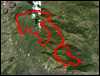 Veduta satellitare con traccia GPS del percorso