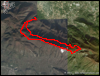 Veduta satellitare con traccia GPS del percorso