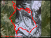 Veduta satellitare con traccia GPS del percorso