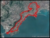 Veduta satellitare con traccia GPS del percorso