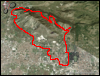 Veduta satellitare con traccia GPS del percorso