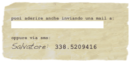 
puoi aderire anche inviando una mail a: info@carbonaribikers.com 

oppure via sms:
Salvatore:  338.5209416





